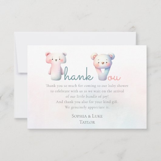 性別を明らかにカラフルする男の子 サンキューカード (正面)