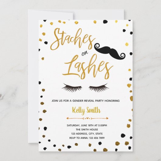 性別を示すスティッシュまたは点滅 招待状 (正面)