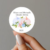 性別カボチャの好意ギフトを明らかにカスタムする ラウンドシール