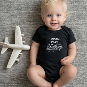 性別ニュートラルな未来のパイロットセスナ航空機 ベビーボディスーツ