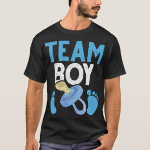性別パーティーチーム男の子の未来の親の性別 Tシャツ
