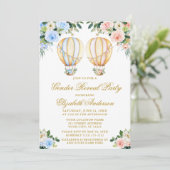 性別パーティーフローラ熱気球の表示 招待状 (スタンド正面)