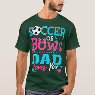性別リビールサッカーまたは弓パパ愛あなたゴール Tシャツ