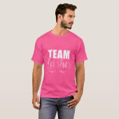 性別リビールチームの女の子の点滅マッチング家族Bab Tシャツ (正面フル)