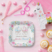 性別リビールテーブルデコールピンクブルー ペーパープレート (パーティー)