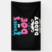 性別リビールバックまたはDoeパパのマッチングベビー 横断幕 (縦)