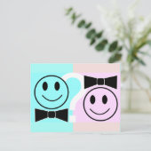 性別リビールパーティの招待状はがき – レトロ ポストカード (スタンド正面)