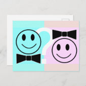 性別リビールパーティの招待状はがき – レトロ ポストカード (正面/裏面)