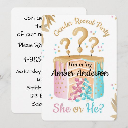 性別リビールパーティーホリデーカード シーズンカード (正面/裏面)