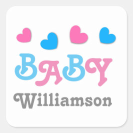 性別リビールベビーシャワーハートコレクションA05 スクエアシール