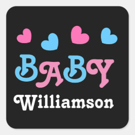 性別リビールベビーシャワーハートコレクションA05a スクエアシール