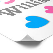 性別リビールベビーシャワーハートコレクションA11 ポスター (角)