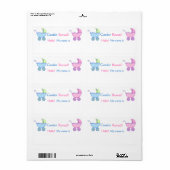 性別リビールベビーシャワー乳母車名タグ ラベル (フルシート)