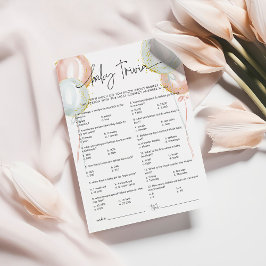 性別リビールベビートリビア赤ちゃんシャワーゲームカード アドバイスカード