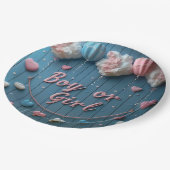 性別リビールボーイフレンド紙プレートピンクブルー ペーパープレート (アングル)