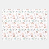 性別リビールラッピング紙フラットシートセット3 ラッピングペーパーシート (正面3)