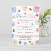 性別リビール秋カボチャのピンクブルー 招待状 (スタンド正面)