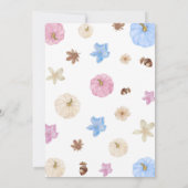 性別リビール秋カボチャのピンクブルー 招待状 (裏面)