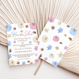 性別リビール秋カボチャのピンクブルー 招待状