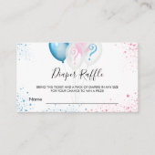 性別リビール青いピンクのパーティーおむつラッフルチケット エンクロージャーカード (正面)