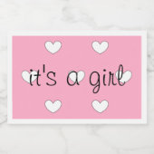 性別リビール（女の子）きらめくワインラベル(セット スパークリングワインラベル (シングルラベル)