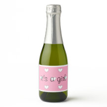 性別リビール（女の子）きらめくワインラベル(セット