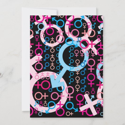 性別不明の性別明示招待状招待状 招待状 (裏面)