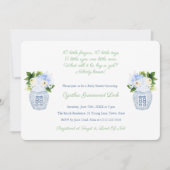 性別不明エレガント詩赤ちゃんシャワーパーティー 招待状 (正面)