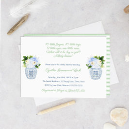 性別不明エレガント詩赤ちゃんシャワーパーティー 招待状