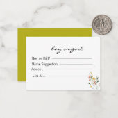 性別予測およびアドバイスカード ノートカード (正面/裏面インサイチュ)