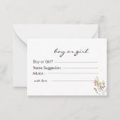 性別予測およびアドバイスカード ノートカード (正面)