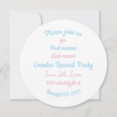 性別公開疑問符の招待 招待状 (裏面)