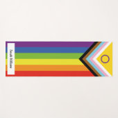 性別包括プライド国旗 |名前とメッセージ | ヨガマット (正面(横))