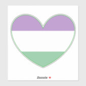性別同性愛者紫、緑、白プライドハート棒 シール (シート)