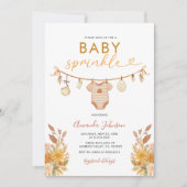 性別問わず 秋の衣類ライン ベビーシャワースプリンクル 招待状 (正面)
