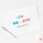 性別彼と彼女がどうなるかを明らかにする ラウンドシール (封筒)