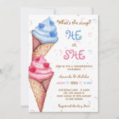 性別彼または彼女のアイスクリームを明らかにする 招待状 (正面)