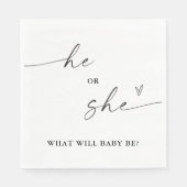 性別彼または彼女のナプキンを明らかにする スタンダードランチョンナプキン (正面)