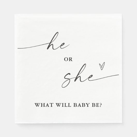 性別彼または彼女のナプキンを明らかにする スタンダードランチョンナプキン (正面)