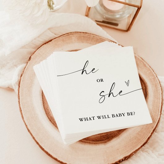 性別彼または彼女のナプキンを明らかにする スタンダードランチョンナプキン