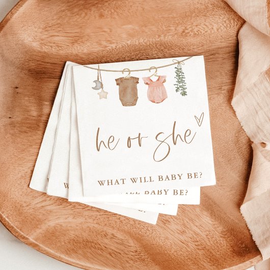 性別彼または彼女のナプキンを明らかにする |中立的なリビール スタンダードランチョンナプキン