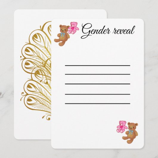 性別発表の招待状 招待状 (正面/裏面)