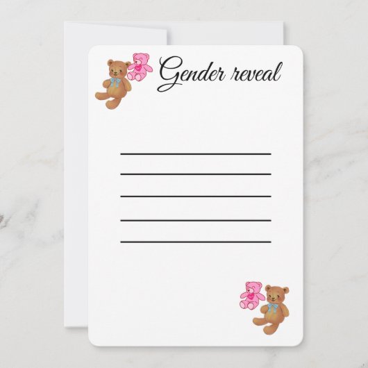 性別発表の招待状 招待状 (正面)