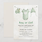 性別発表の招待状 - Boy or Girl 招待状 (正面/裏面)