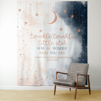 性別発表バックドロップ、Twinkle Little Star バナー タペストリー