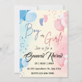 性別発表パーティー招待状テンプレート シーズンカード (正面)