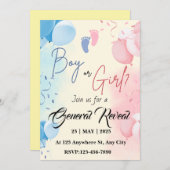 性別発表パーティー招待状テンプレート シーズンカード (正面/裏面)