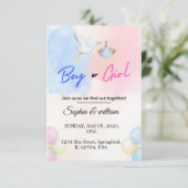 性別発表パーティー テンプレート 招待状 (スタンド正面)