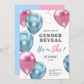 性別発表パーティー,男の子か女の子 招待状 (正面/裏面)