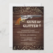 性別発表パーティー Guns or Glitter 招待状 (正面)